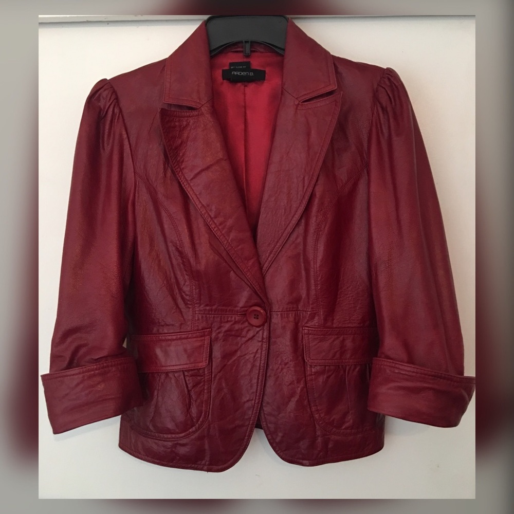 Arden B. Burgundy Leather Jacket